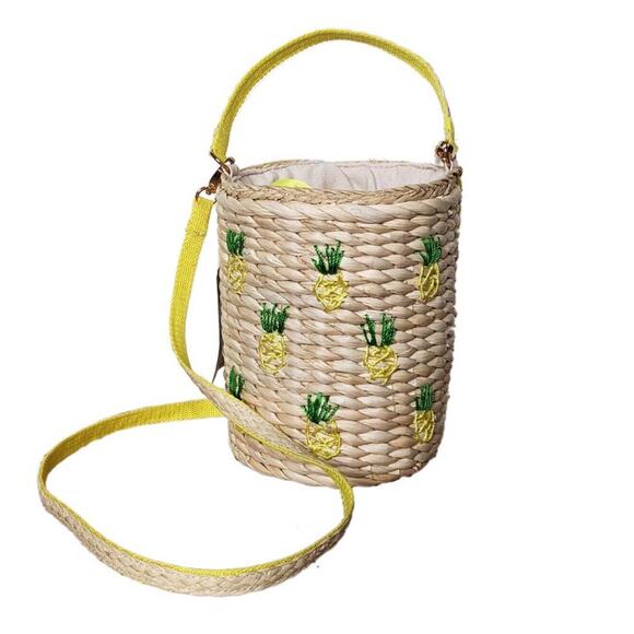 Rachel Ashwell Handbags - New Rachel Ashwell Pineapple Handbag Rattan Jute Crossbody North South Purse